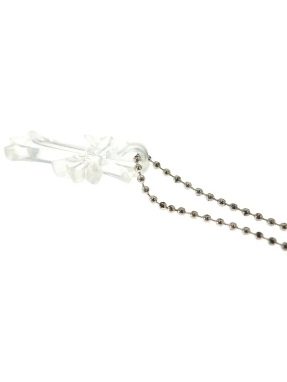 Chrome Hearts Rubber CH Small CH Cross Necklace Silicone Clear
